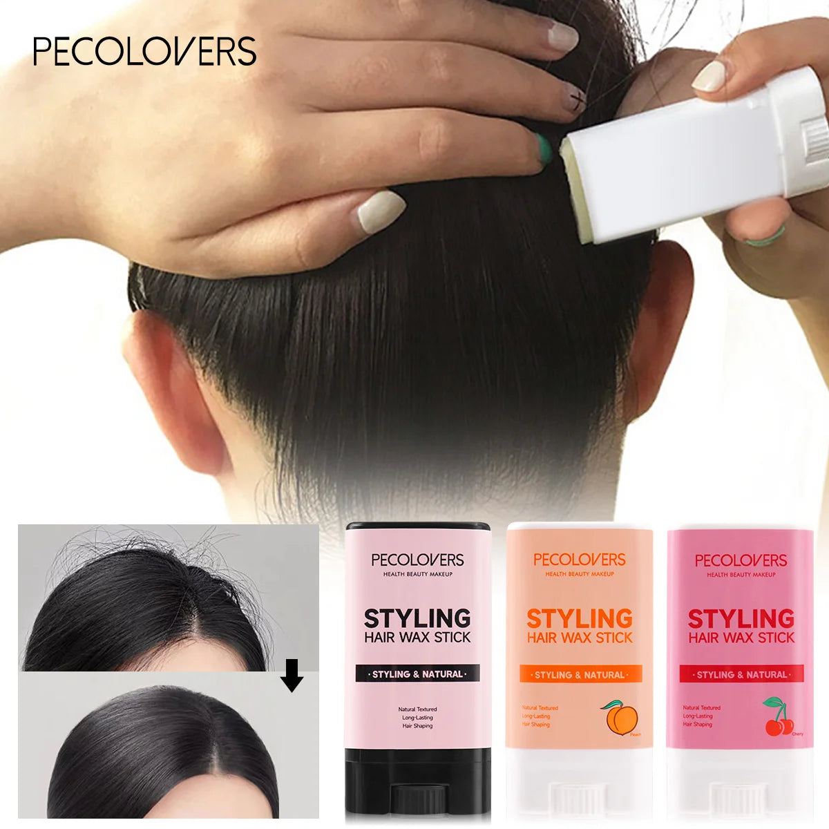 "Fruit-Scented Hair Wax Stick for Curly Hair"